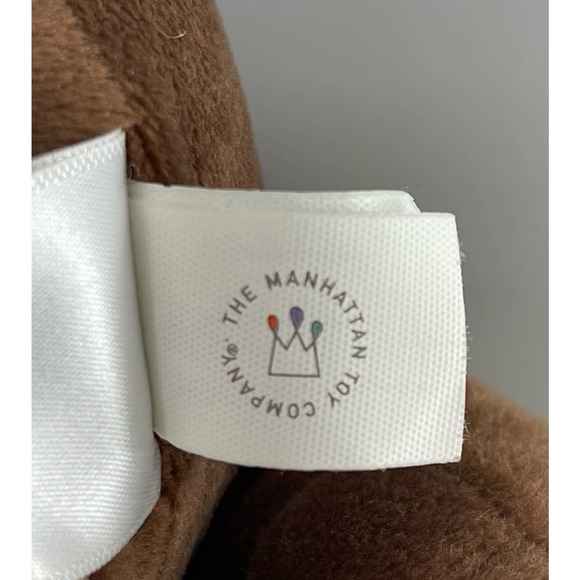 15" Manhattan Toy Company Sleeping Liam Brown and Tan Teddy Bear Plush - Picture 9 of 11